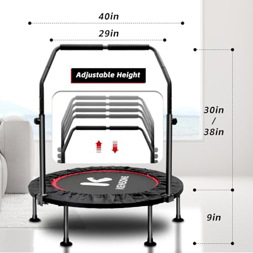 40"/48" Foldable Mini Rebounder Trampoline for Adults - Black