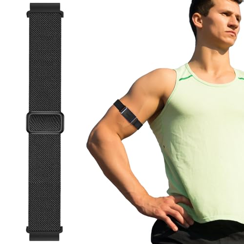 22mm Stretchy Ankle/Arm Band - Quick Release Nylon Strap - Black for 6.7"-12.6" Arm/Ankle