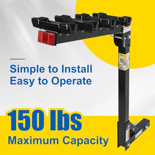 4-Bike Hitch Mount Rack with 150 lb Capacity - Easy Install & Swing Down Design
