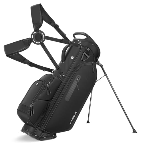Lightweight 5-Way Golf Stand Bag with 7 Pockets - Black