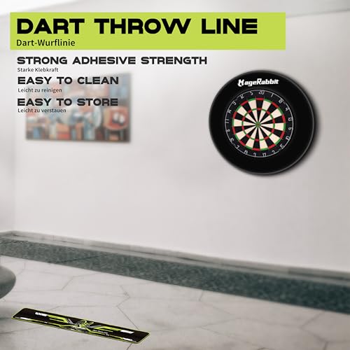 Dart Throw Line with Storage Case - PVC Non-Slip Marker 2.9" x 23"