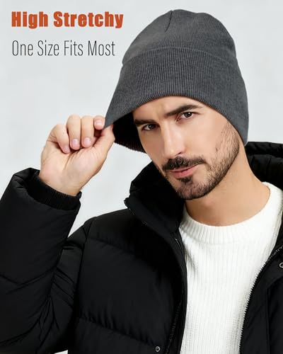 ROYBENS Set of 1 Cotton Beanie - Long Knit Winter Hat for Men & Women