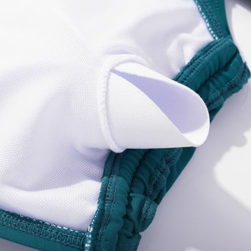 Girls 2 Piece Ruffled Bikini Set - Adjustable Strap Tropical Stripes