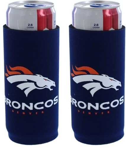 Football Slim Can Holder Insulator - Denver Broncos 2-Pack