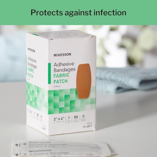 Sterile Fabric Adhesive Bandages - 2x4 Inch, 50 Count