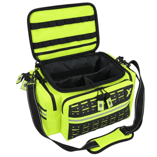 Mid-Sized First Responder EMT Bag with 248+ Supplies - Fluorescent Yellow