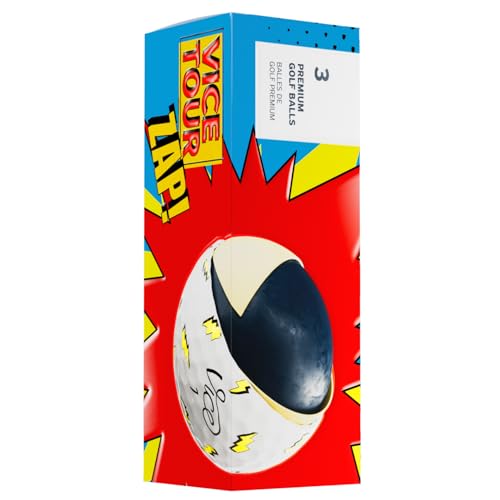 Vice Tour Limited Edition Golf Balls - Zap Design, 3-Piece Performance