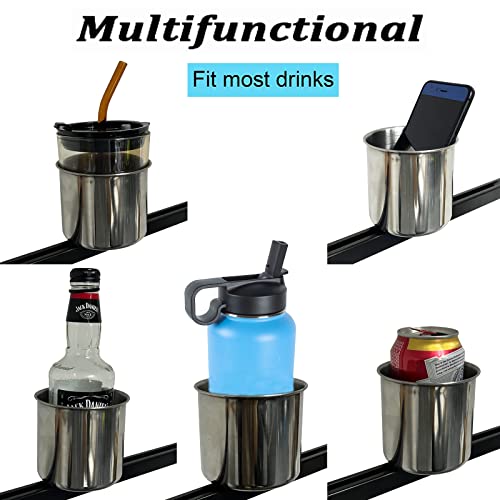 Multi-Functional Kayak Cup Holder - Stainless Steel, Track Mounted
