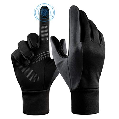 FanVince Winter Touchscreen Thermal Gloves for Men & Women - Black-Gray, Small/Men & Medium/Women