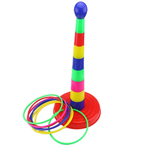 18" Colorful Plastic Ring Toss Game Set for Kids - Portable & Easy Setup