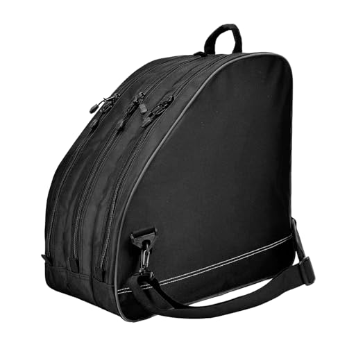 Ice Skate Bag - Large Capacity Roller Skate Bag with Adjustable Strap - Black