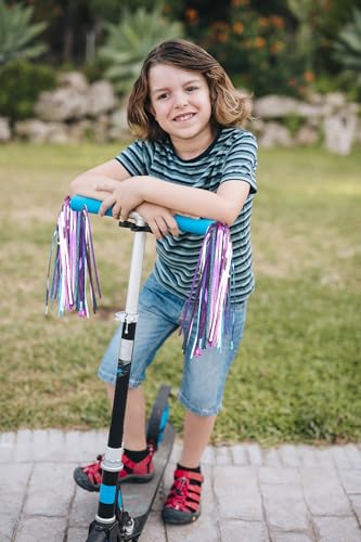 Scooter Streamers - 9.84 Inch Colorful Handlebar Ribbons - Blue & Purple