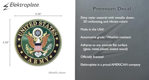 US Army Crest Premium Embossed Car Decal - 3.25" Army Seal