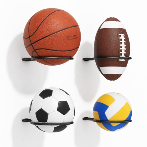 Wall Mount Sports Ball Holder Rack for Basketball & Soccer