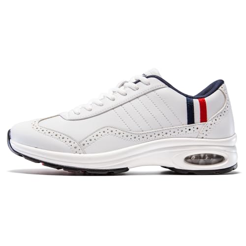 U.Ofeiy Men's White & Blue Lace-Up Golf Shoes - Anti-Slip Outdoor Sneakers