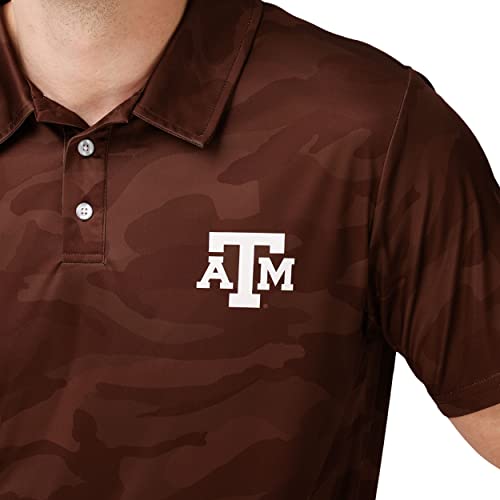 Men's NCAA Team Logo Camo Polyester Short Sleeve Polo Shirt