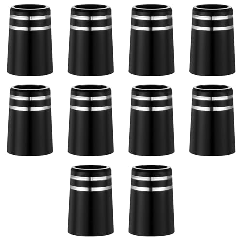 10 Pcs Golf Iron Ferrules - Black with Double Silver Ring
