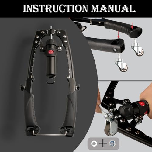 Hydraulic Arm and Chest Trainer with Ab Roller, Adjustable Resistance