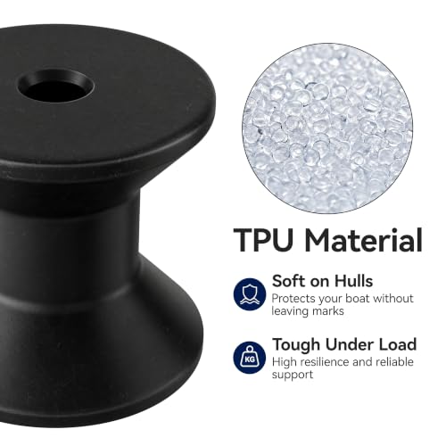 Boat Trailer Bow Stop Roller 3" × 1/2", for Trailer, Protective Front