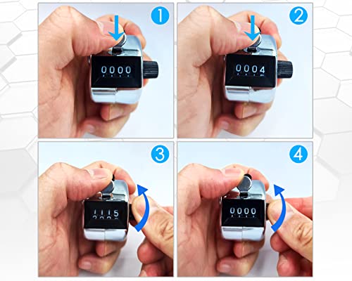 Metal Handheld Tally Counter - Mechanical Clicker for Attendance, Scores