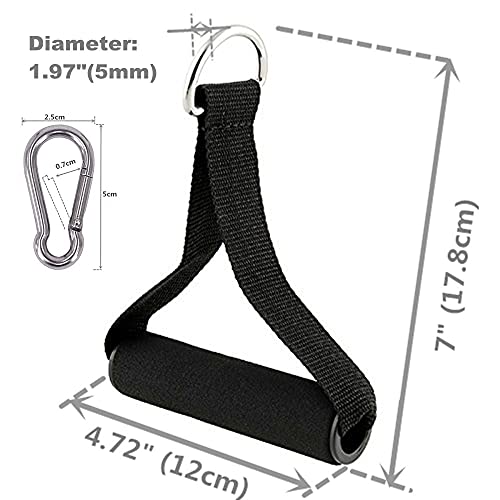 Resistance Bands Handles with Foam Grip - Black - 1 Pair