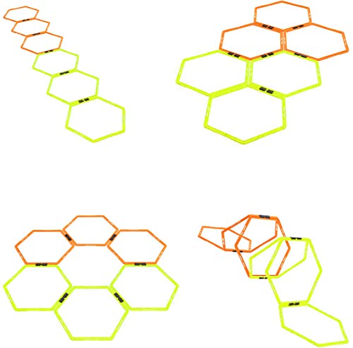 Agility Training Hexagon Rings Set - 12 Speed Training Hurdles with Carry Bag