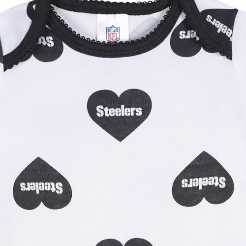 NFL Baby Girls 3-Pack Long Sleeve Bodysuits for Comfort