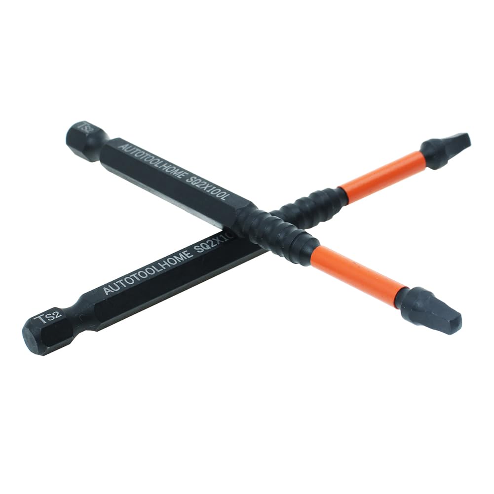 AUTOTOOLHOME 10 Pack #2 Square Driver Bit 4 inch Long Square Impact Drill Bit for Pocket Hole Jig System SQ2 Bits