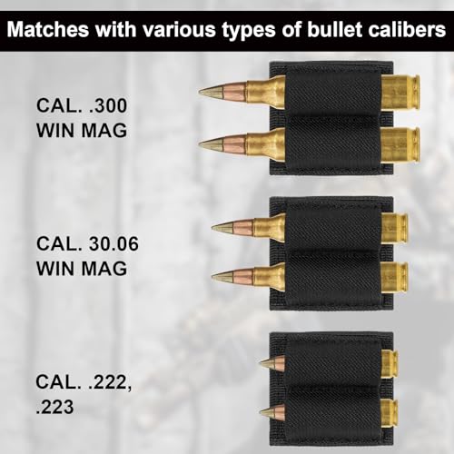 2 Pack Round Bullet Holders with Adhesive Backing for Rifles