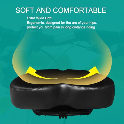 Oversized Padded Bicycle Saddle - Comfortable Bike Seat for Road & Mountain Bikes