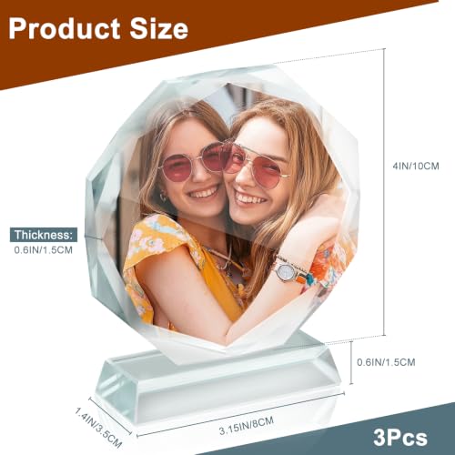 3 Pack 4x4 Inch Acrylic Picture Frames for DIY Heat Transfer