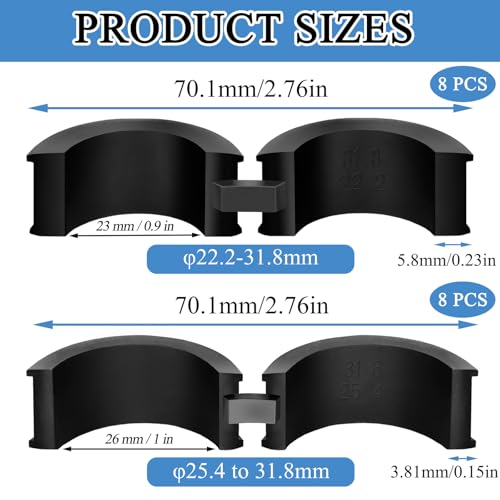 16 Pcs Bicycle Handlebar Rubber Gasket Set - Anti-Vibration Spacers