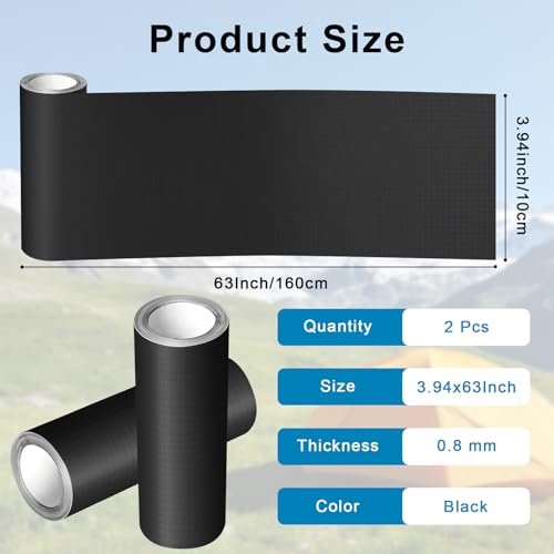 Self-Adhesive Nylon Repair Patch Kit - Waterproof Fabric Tape, 2 Rolls