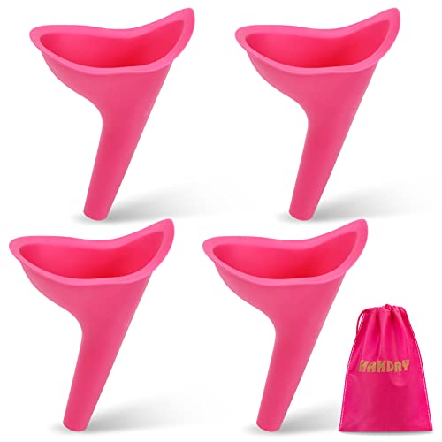 Portable Female Urinal Device Set - 4PCS Pink Funnels