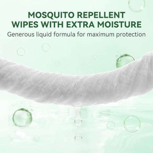 60 PCS Natural Mosquito Repellent Wipes – Individually Wrapped, Safe & Long-Lasting Outdoor Insect Protection