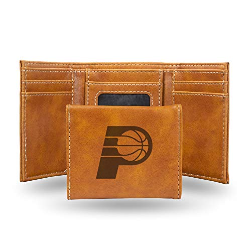 NBA Laser Engraved Tri-Fold Wallet - Indiana Pacers Brown