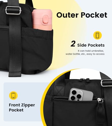 Mini Gym Bag with Wet Pocket for Yoga Travel - Black