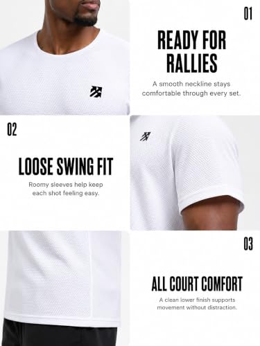 Men's Cooling Pickleball Shirt - UPF 50+, Quick Dry, XX-Large White