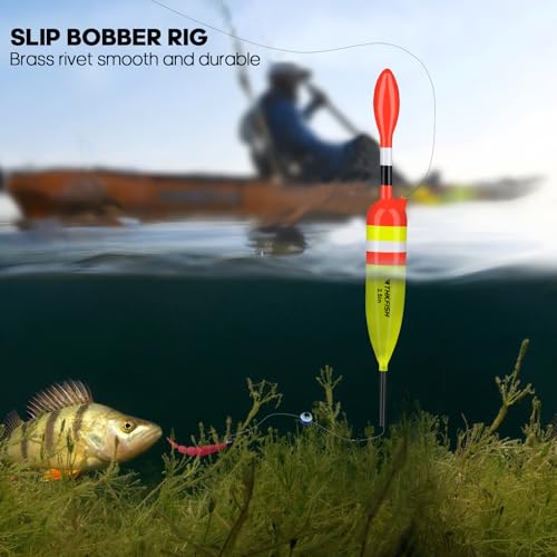 THKFISH Black-Mixed Fishing Bobbers and Floats - Slip Bobbers for Casting & Sensitivity
