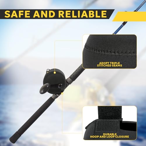 Neoprene Fishing Reel Cover - Protective Pouch - Black - XS