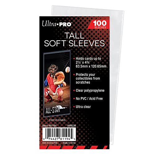 Tall Protective Card Sleeves - 100 Pack