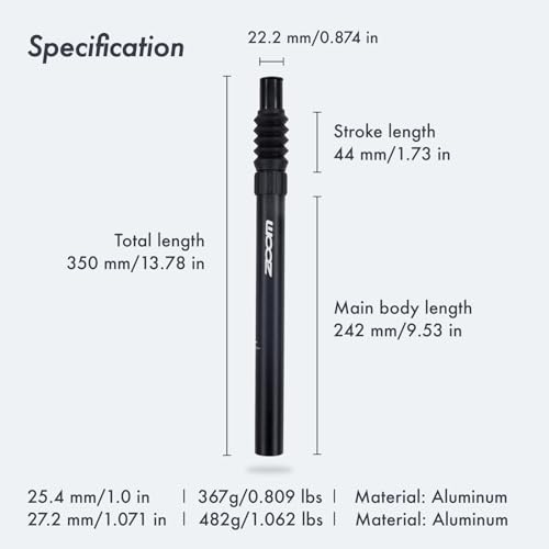 DJC Black 25.4mm Suspension Bike Seatpost Shock Absorbing with Rebound Adjustment