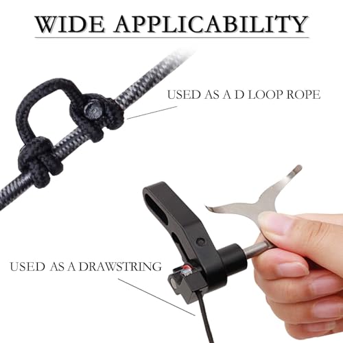 Bow String D Loop Rope - 10 ft Nylon Nocking Loop - Black