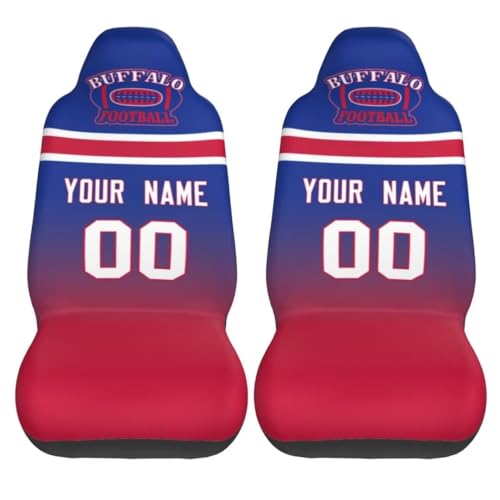 Personalized Buffalo Car Seat Cover - Custom Name & Number