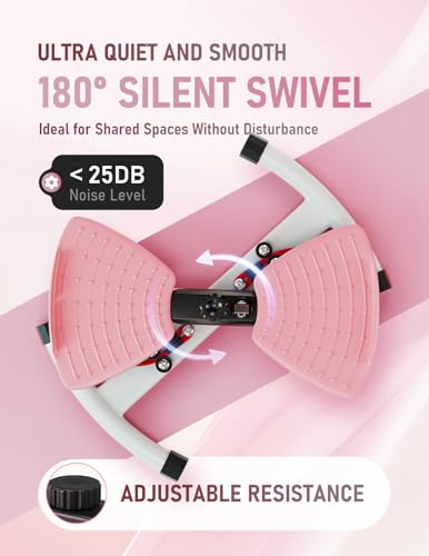 Waist Twister Machine with Smart Counter & Resistance Bands - Pink