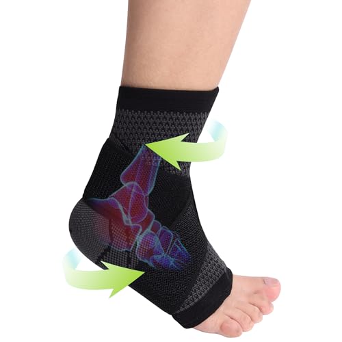 Adjustable Ankle Brace for Sprained Ankle - Breathable Foot Support Sleeve
