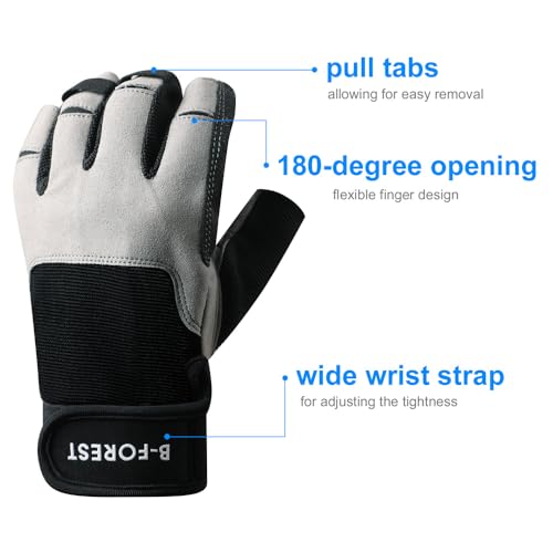 3/4 Finger Sailing Gloves for Kayaking and Fishing - Black, XX-Large