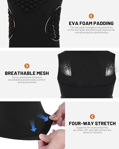 Youth Baseball Chest Protector Compression Shirt - Black, Medium