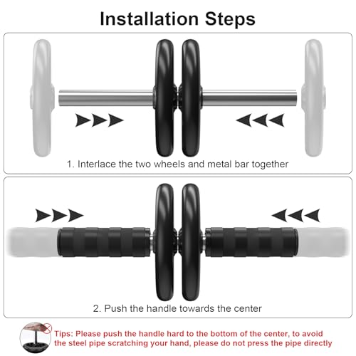 Dual-Wheel Ab Roller with Knee Pad - Portable Core Trainer