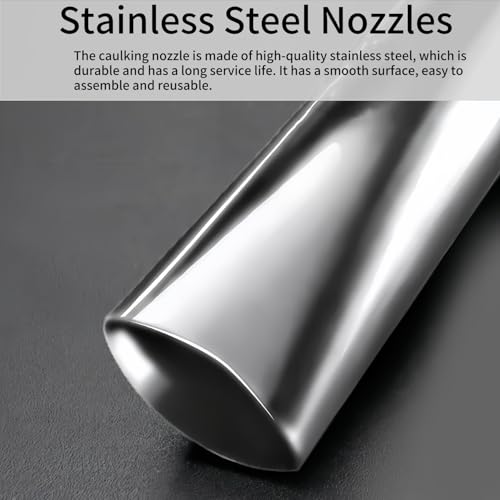 Caulk Finisher Kit Stainless Steel Caulking Nozzle Tips Reusable Caulking Nozzle Coating Caulking Tool Kit Replacement 14pc